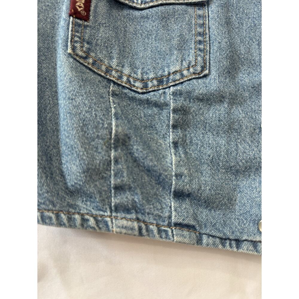 Vintage 90s Unionbay Cropped Denim Vest Snap Front Women's Size S/M Blue Jean - Picture 10 of 13